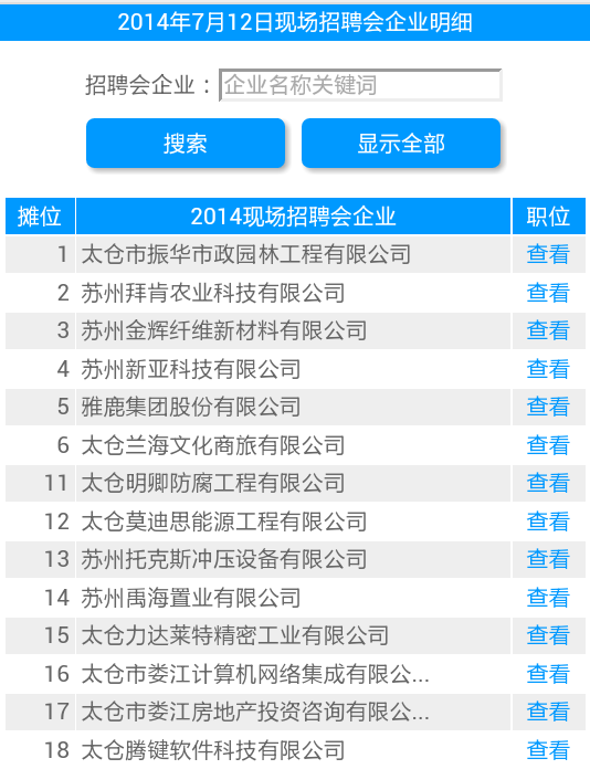 7月12日招聘會企業(yè)和職位信息早知道